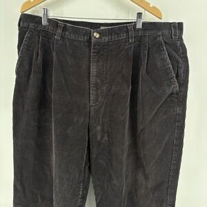 St Johns Bay Pants Mens 42x30 Gray Corduroy 100% Cotton Straight Leg